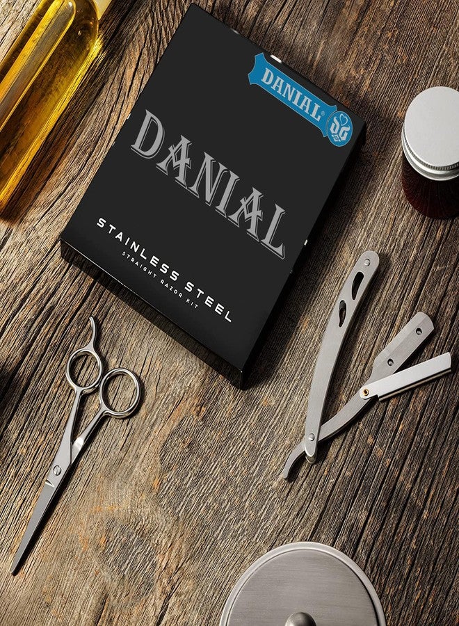 DANIAL Barber Razor for Men - Heavy Duty Stainless Steel Razor with 5 Blades - Perfect for Beard, Face, Manual Shaving - Single/Double Edge Safety Design - Image 4